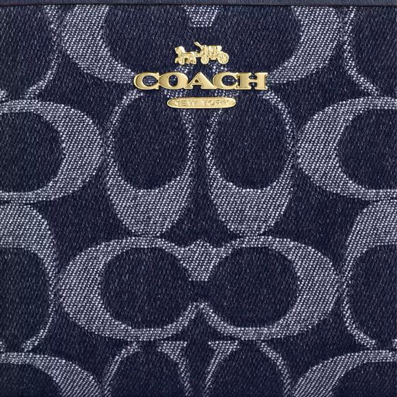 🍒 Coach Snap Wallet In Signature Denim - Picture 3 of 12